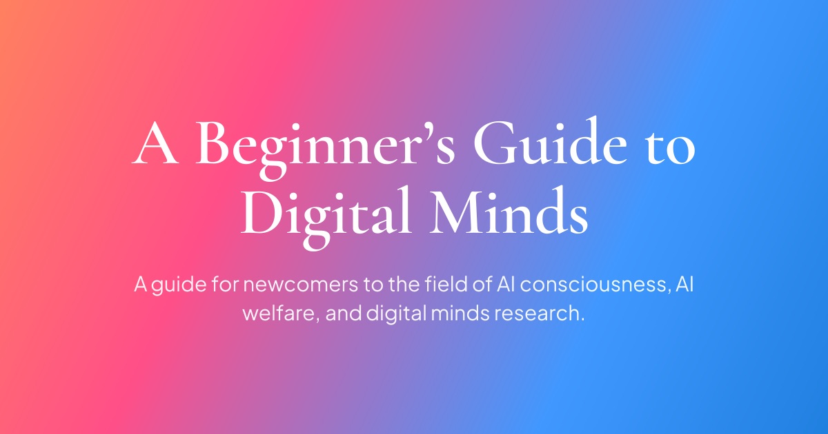 A Beginner's Guide to Digital Minds
